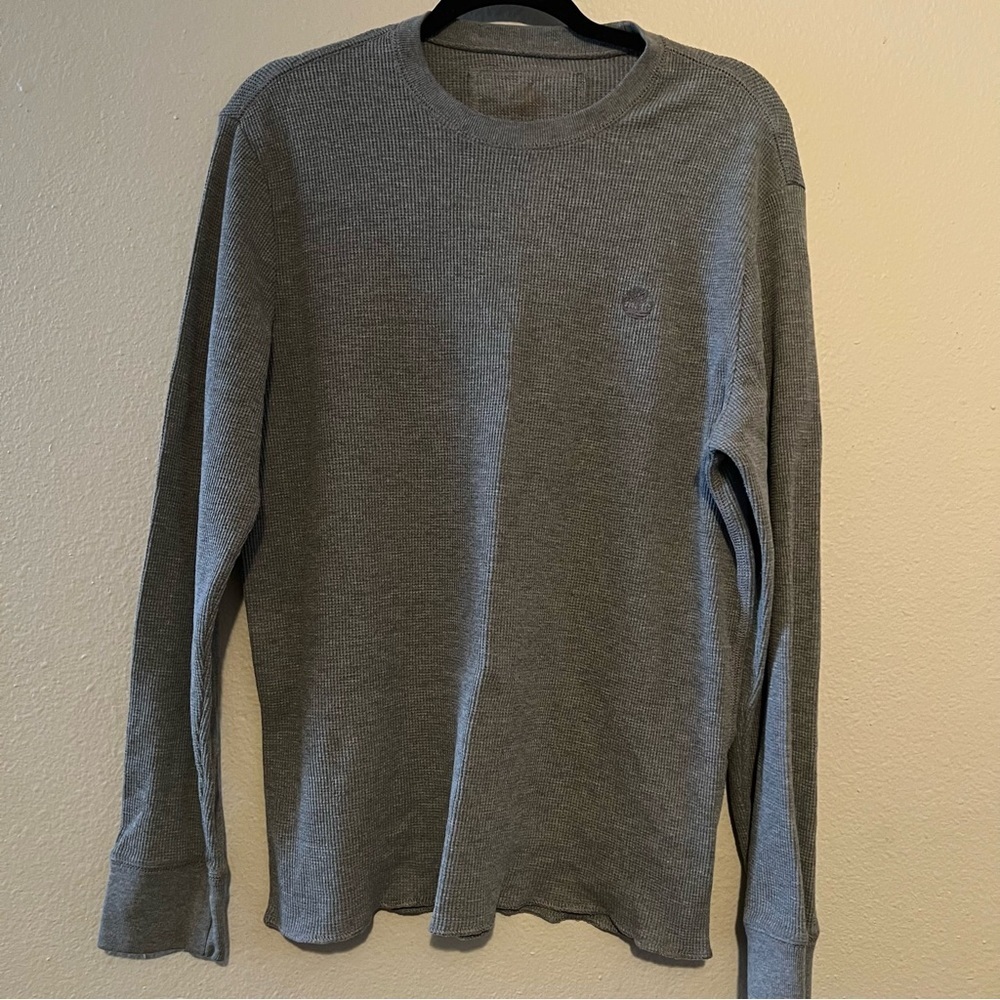 Timberland Men's Long Sleeve Pull Over Tee Shirt, Gray, L/G